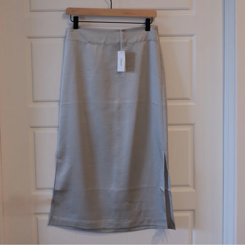 FILIPPA K Ellen Slip Skirt – Green Fog | Size 34 | NWT Luxury Designer